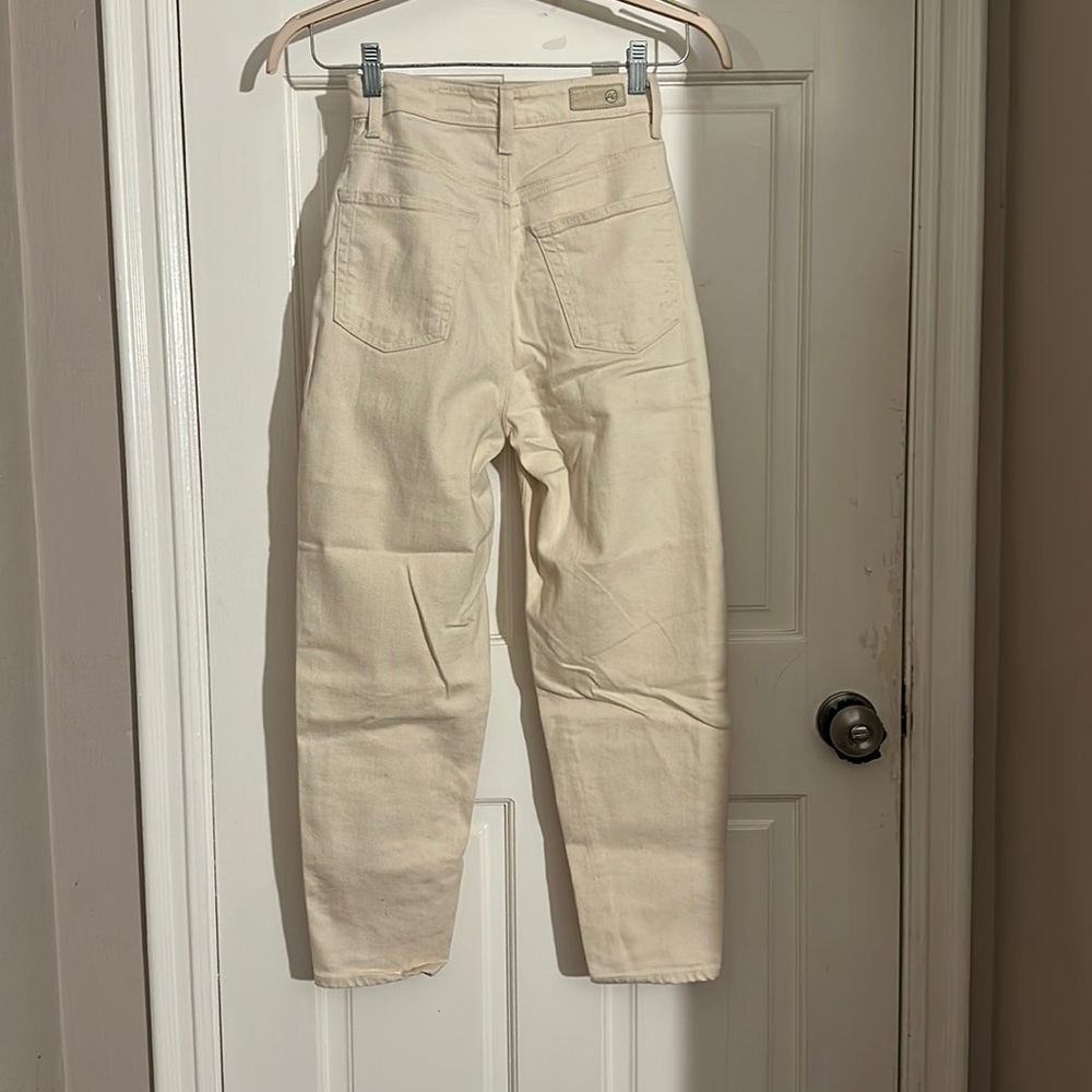 Cream, girls, AG, jeans RENN high-rise barrel extra small size 24 worn twice.